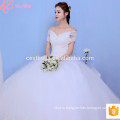 Сучжоу Лучшие Продажи V-Обратно-Плеча Белый Бальное Платье Свадебное Платье 2017